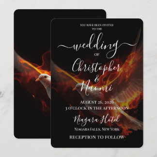 Create Your Own Fire Dove Wedding Invitation