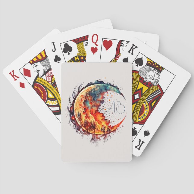 Create Your Own Fire Moon Playing Cards (Back)
