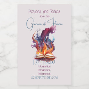 Create Your Own Fire Spell Book Food Label