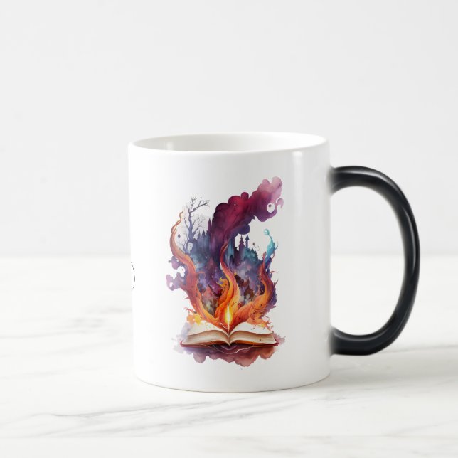 Create Your Own Fire Spell Book Magic Mug (Right)