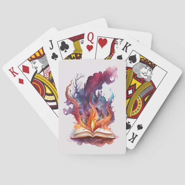Create Your Own Fire Spell Book Playing Cards (Back)