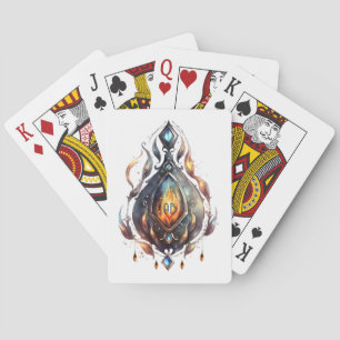 Create Your Own Fire Topaz Bejeweled Playing Cards