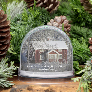 Create your own first christmas in new home family snowglobe
