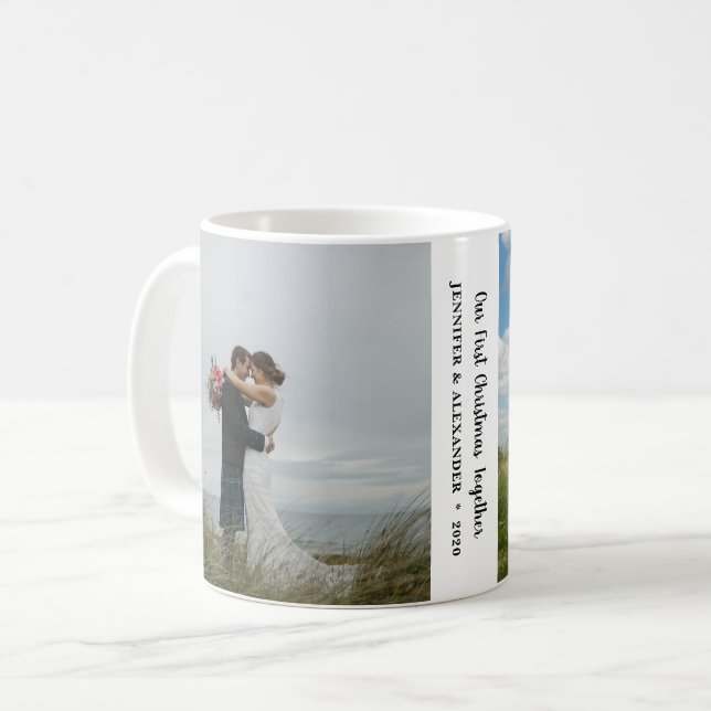 Create your own First Christmas together 2 photos Coffee Mug (Front Left)
