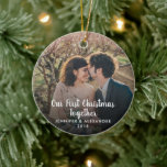 Create your own First Christmas Together photo Ceramic Ornament<br><div class="desc">Create your own First Christmas Together photo ornament.
Very nice Christmas keepsake.
Add your own photos,  add your text and names.</div>