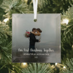 Create your own First Christmas Together photo Glass Ornament<br><div class="desc">Create your own First Christmas Together photo ornament.
Very nice Christmas keepsake.
Add your own photo,  add your text,  names and year to personalize.</div>