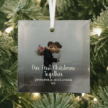 Create your own First Christmas Together photo Glass Ornament<br><div class="desc">Create your own First Christmas Together photo glass ornament.
Very nice Christmas keepsake.
Add your own photo, add your text, names and year and create a very personal and unique ornament.</div>