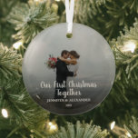Create your own First Christmas Together photo Glass Ornament<br><div class="desc">Create your own First Christmas Together photo ornament.
Very nice Christmas keepsake.
Add your own photo,  add your text,  names and year and create a very personal and unique ornament.</div>