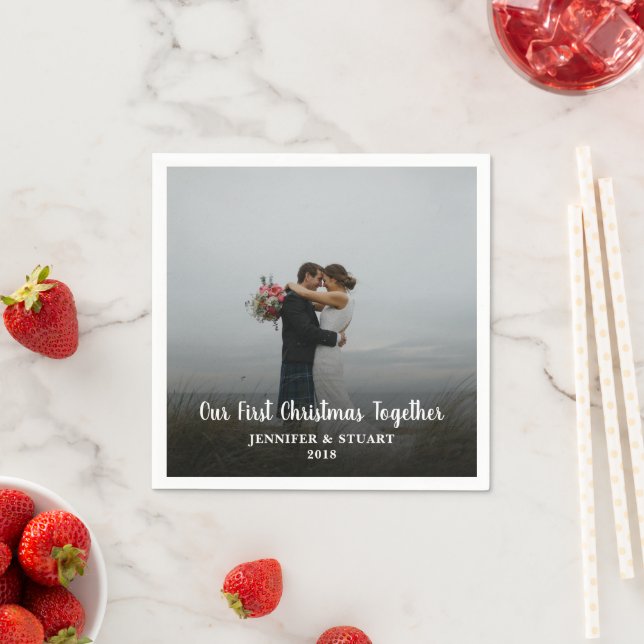 Create your own First Christmas together photo Napkin (Insitu)