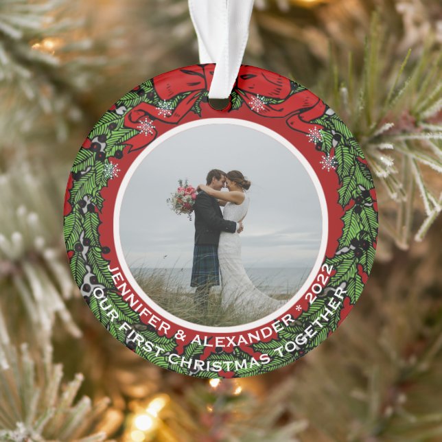 Create your own First christmas together photo Ornament (Tree)