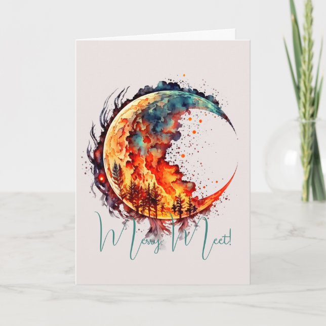 Create Your Own Flaming Moon Card (Front)