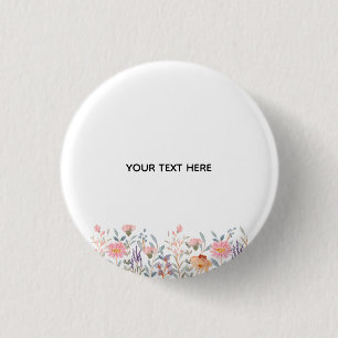 Create Your Own Floral 1 Inch Round Button