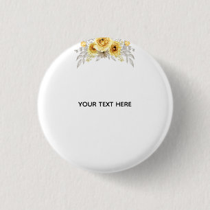 Create Your Own Floral 1 Inch Round Button