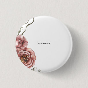 Create Your Own floral 1 Inch Round Button