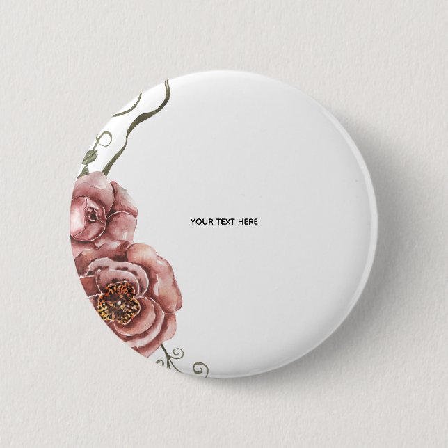 Create Your Own floral  2 Inch Round Button (Front)