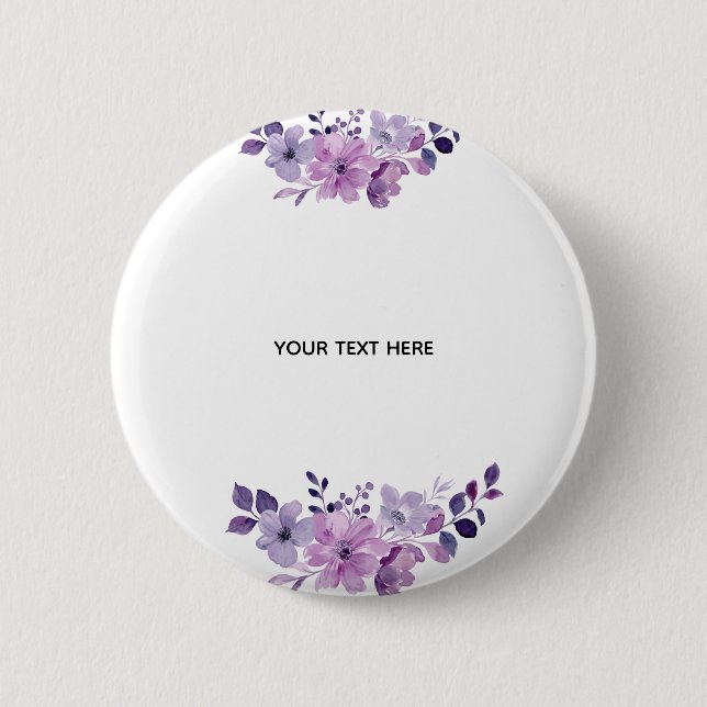 Create Your Own Floral 2 Inch Round Button (Front)