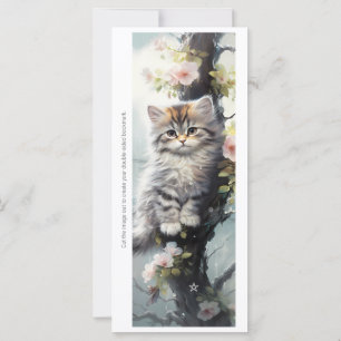 Create Your Own Floral Bengal Kitten Bookmark Card