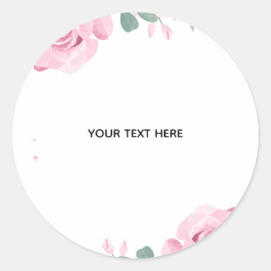 Create Your Own Floral Border Classic Round Sticker