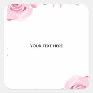 Create Your Own Floral Border Square Sticker