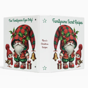 Create Your Own Floral Christmas Plaid Gnome Bird Binder