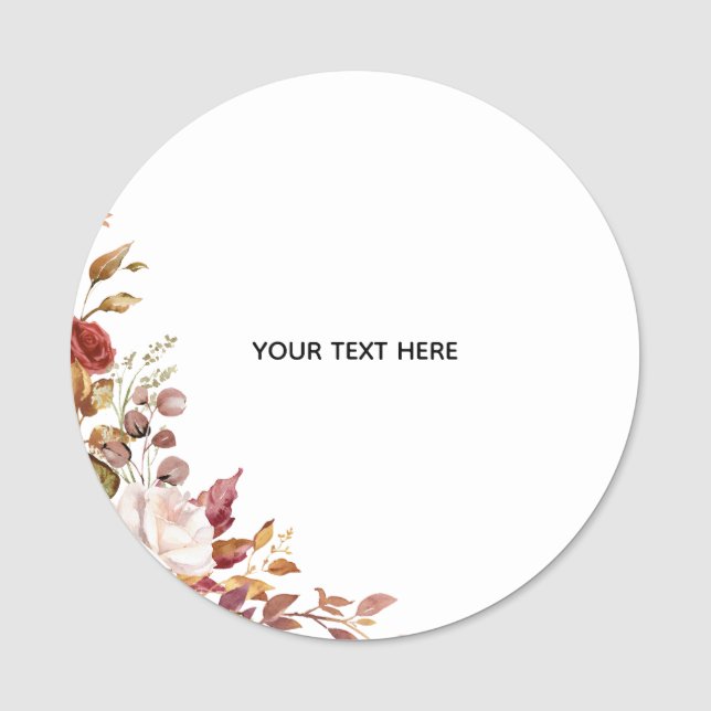 Create Your Own Floral Classic Name Tag (Front)