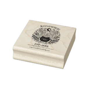 Create Your Own Floral Crescent Moon Cauldron Brew Rubber Stamp