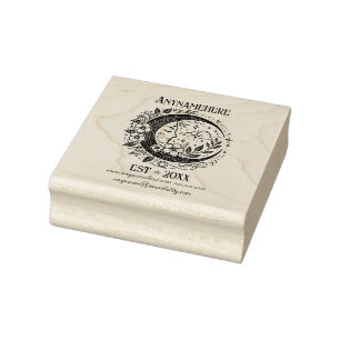 Create Your Own Floral Crescent Moon Goddess Rubber Stamp