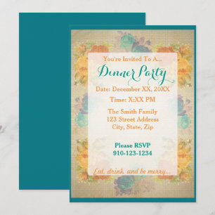 Create Your Own Floral Dinner Party Invitation