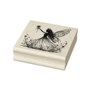 Create Your Own Floral Fairy Princess Rubber Stamp