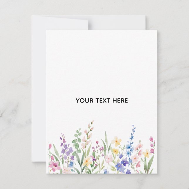 Create Your Own Floral Flat Note Card (Front)