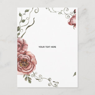 Create Your Own floral Holiday Postcard