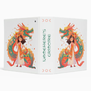 Create Your Own Floral Jade Chinese Dragon Girl Binder