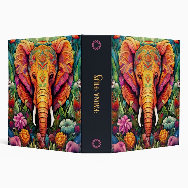 Create Your Own Floral Jungle Elephant Binder (Background)