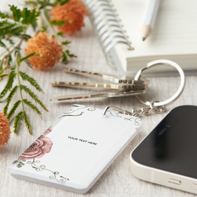 Create Your Own floral  Keychain (Front Right)