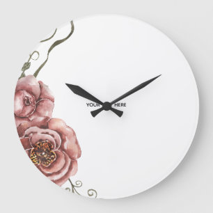 Create Your Own floral  Large Clock