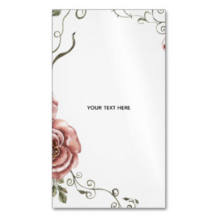 Create Your Own floral  Magnetic Business Card