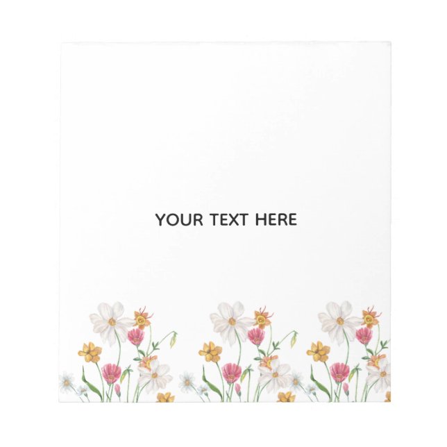 Create Your Own Floral  Notepad (Front)