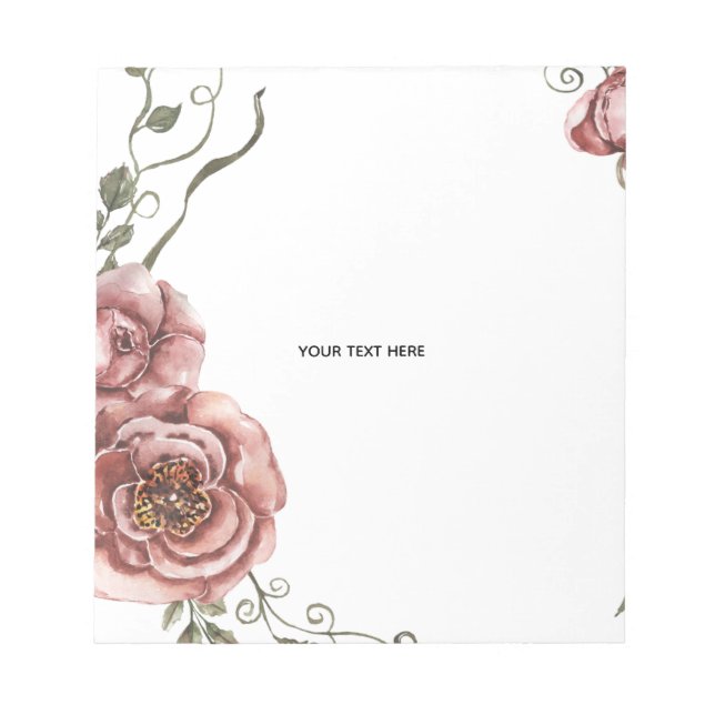 Create Your Own floral  Notepad (Front)