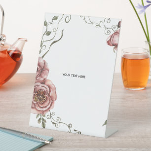 Create Your Own floral  Pedestal Sign