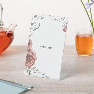 Create Your Own floral  Pedestal Sign