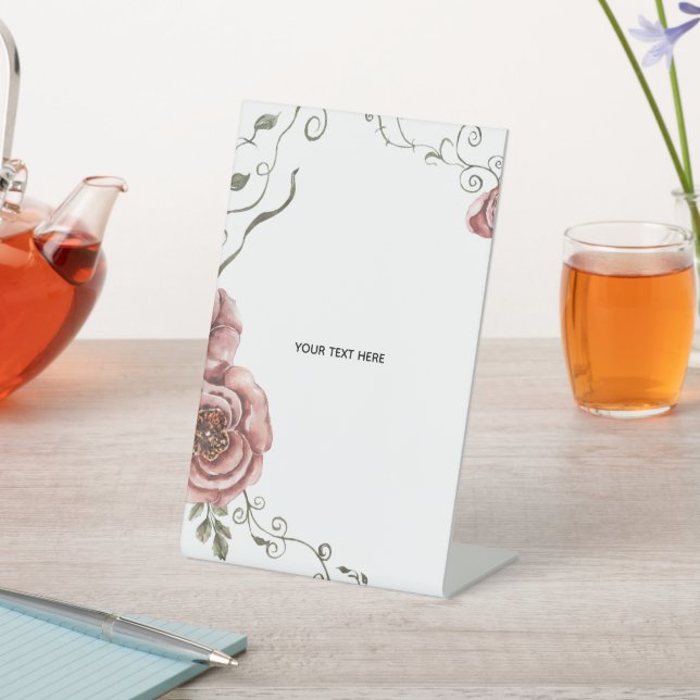 Create Your Own floral  Pedestal Sign (In SItu)