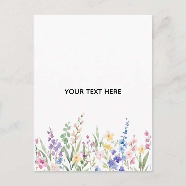 Create Your Own Floral  Postcard (Front)
