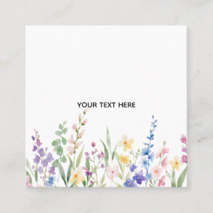 Create Your Own Floral  Square Business Card