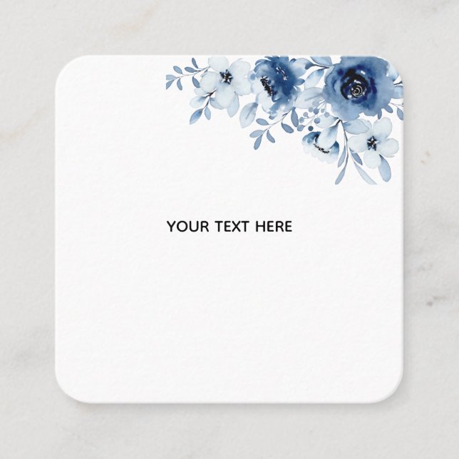 Create Your Own Floral Square Business Card (Front)