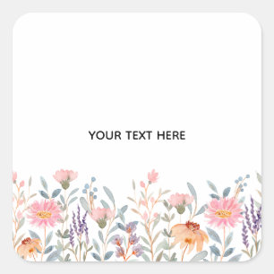 Create Your Own Floral Square Sticker