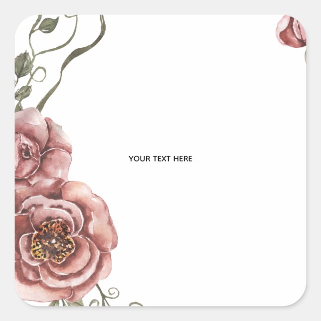 Create Your Own floral  Square Sticker (Front)