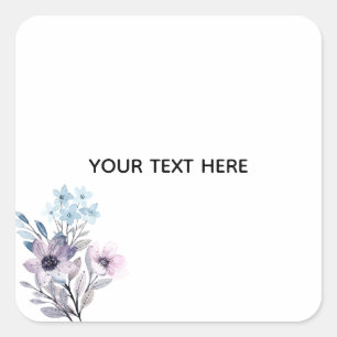 Create Your Own Floral Square Sticker