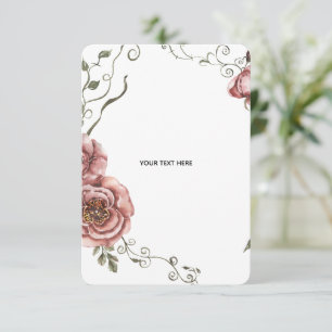 Create Your Own floral  Thank You Card