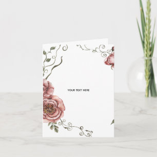 Create Your Own floral  Thank You Card