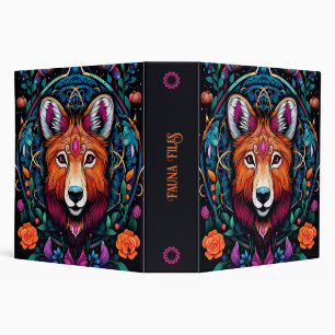Create Your Own Floral Tribal Red Fox Totem Animal Binder